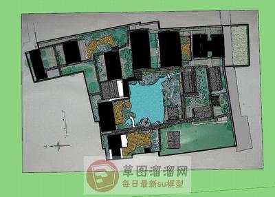 中式古建园林建筑su模型库免费素材